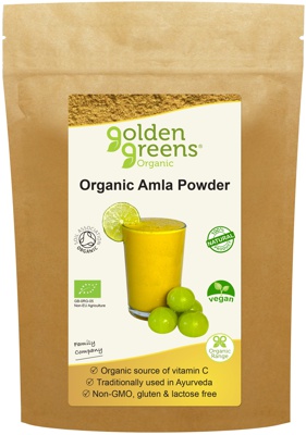 Organic Amla powder for hair and skin by Golden Greens