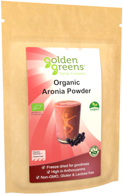 packet of golden greens organic aronia powder 100g